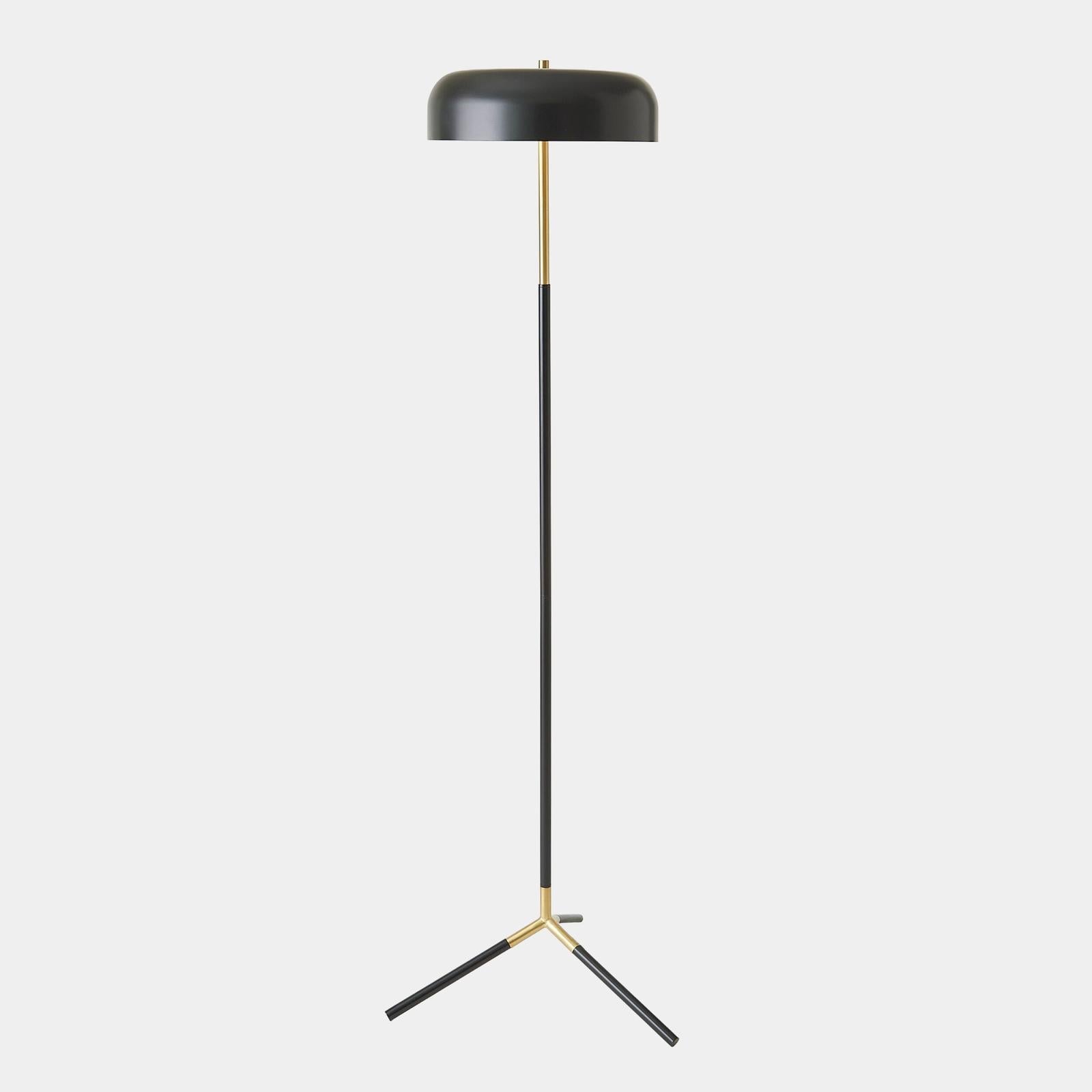 Global Views Carson Black Brass Dome Floor Lamp