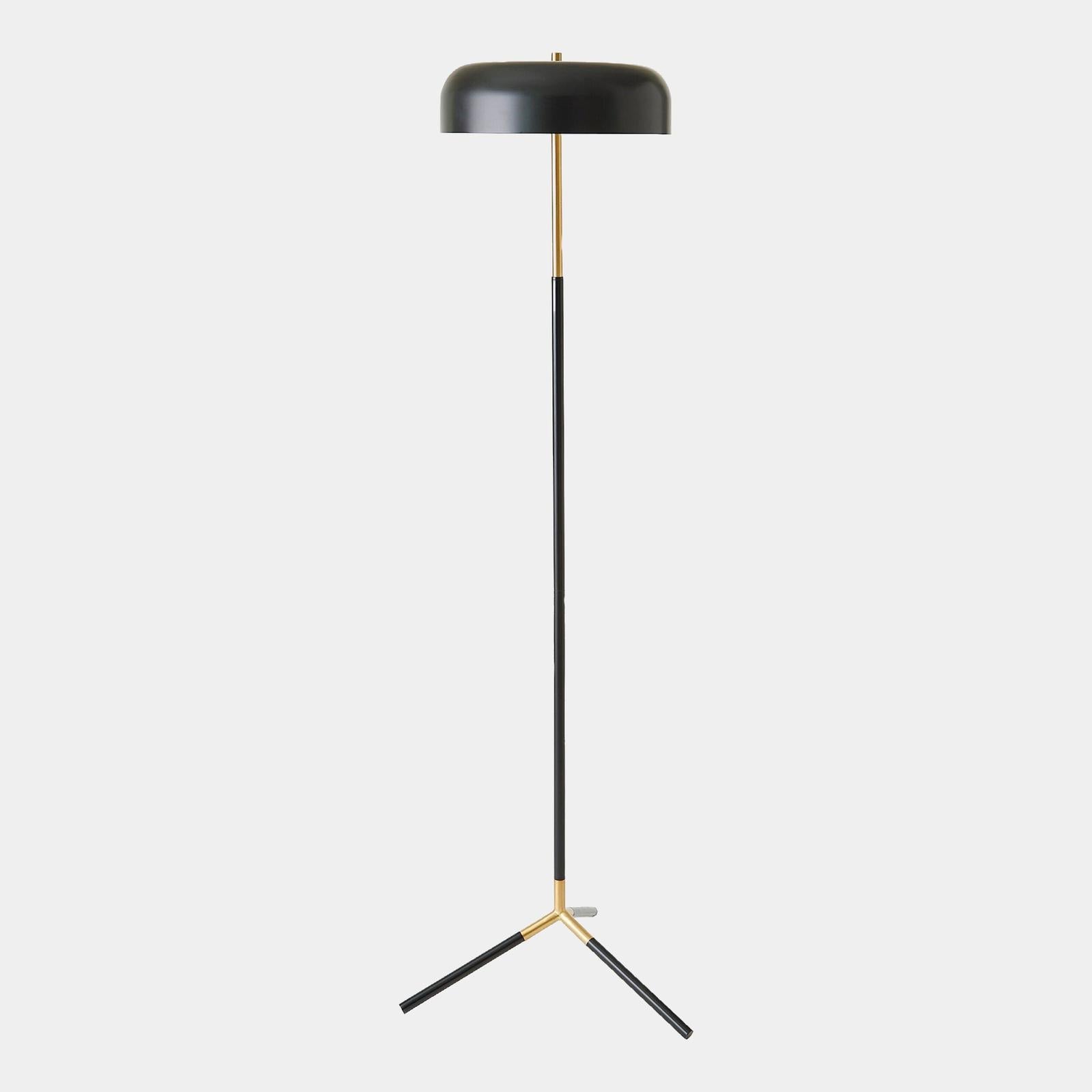 Global Views Carson Black Brass Dome Floor Lamp