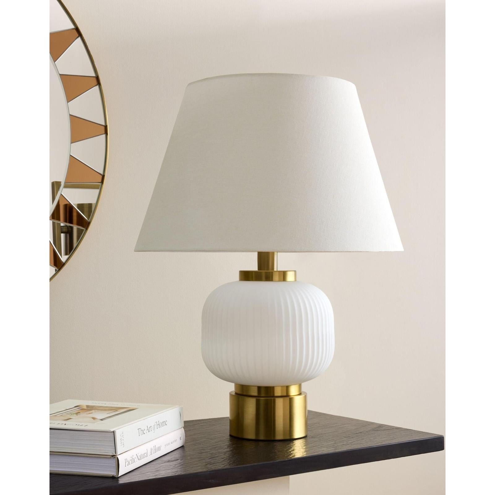 Global Views Global White Brass Table Lamp
