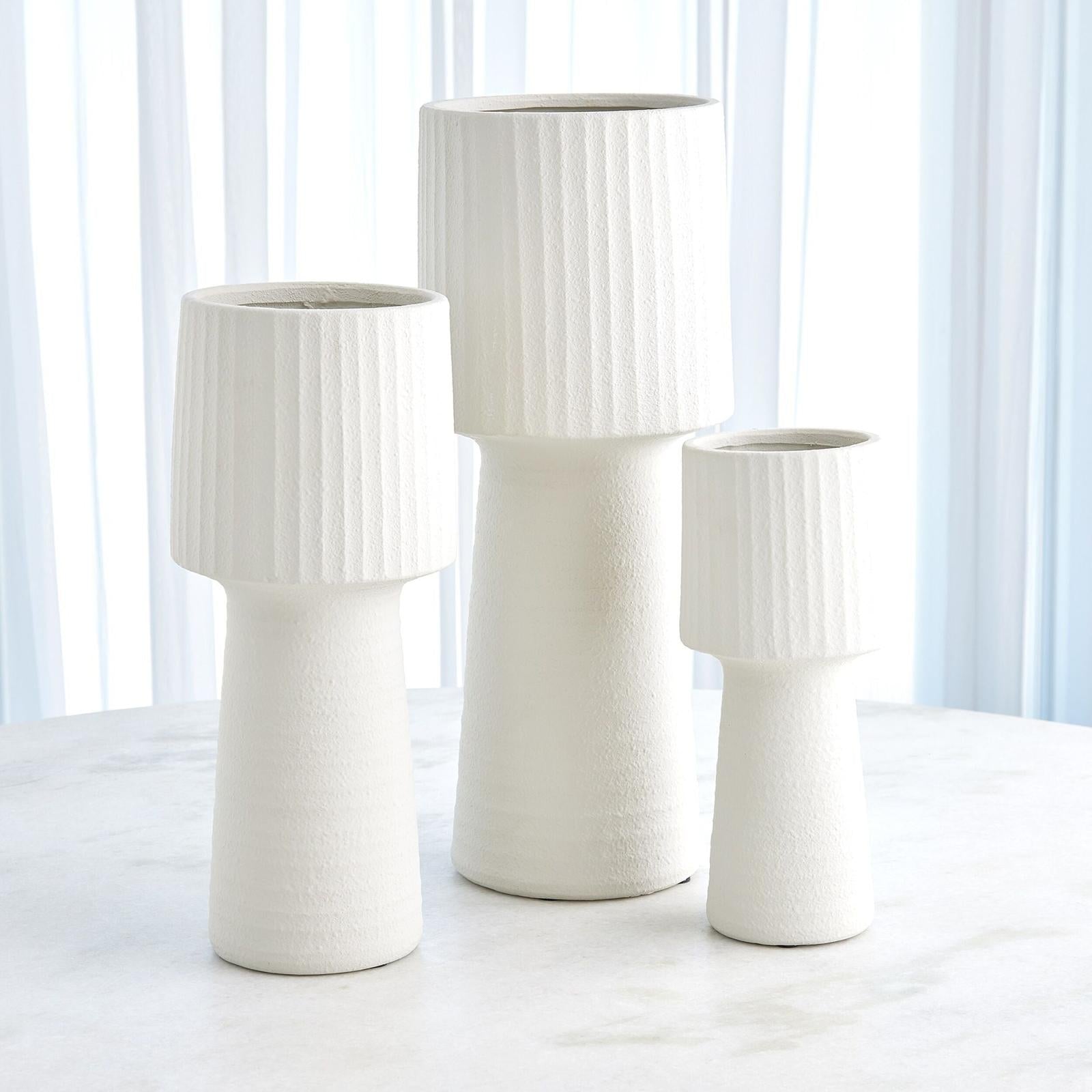 Global Views Torcia Tall Ribbed Top Vase