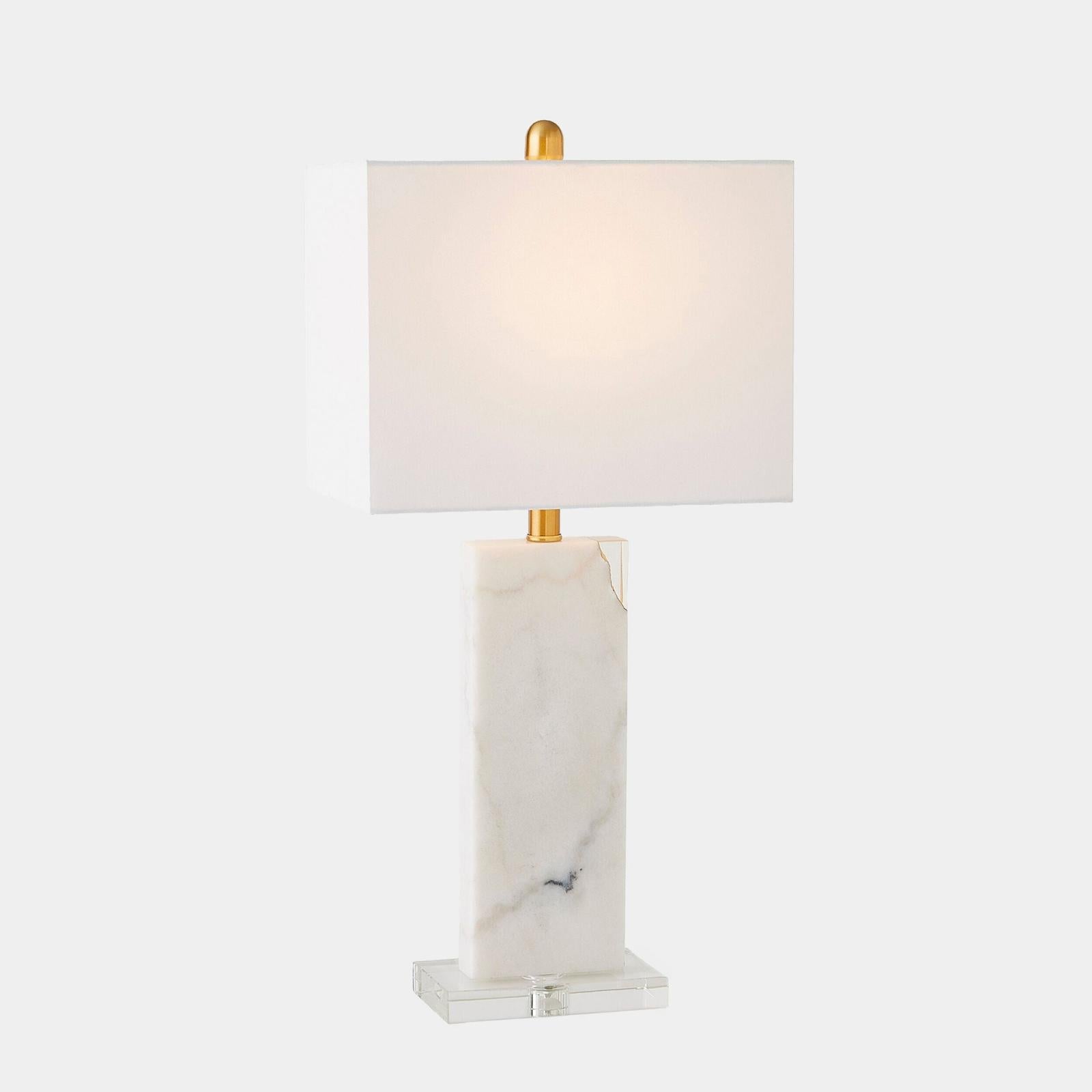 Global Views Stalwart Crystal Table Lamp White