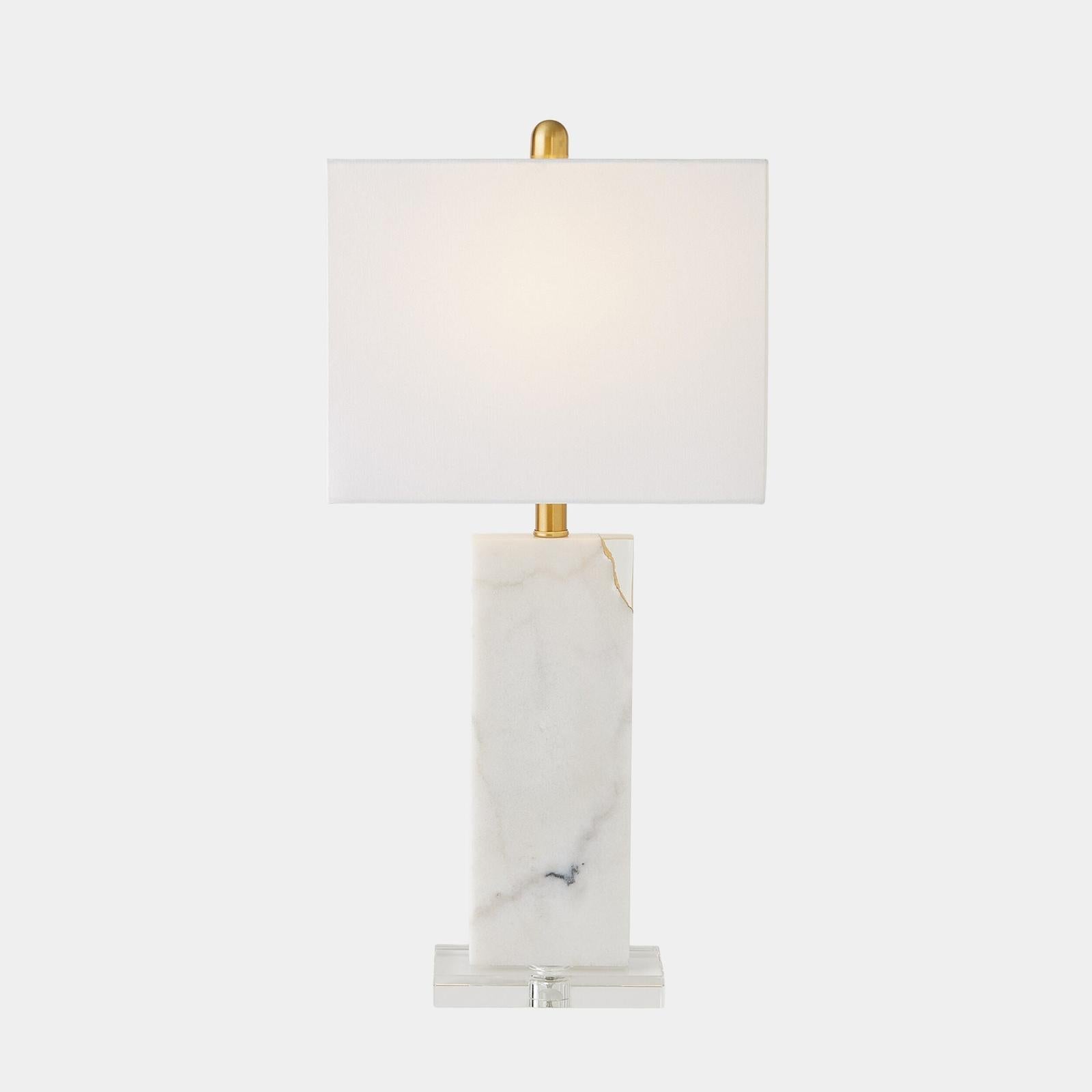 Global Views Stalwart Crystal Table Lamp White