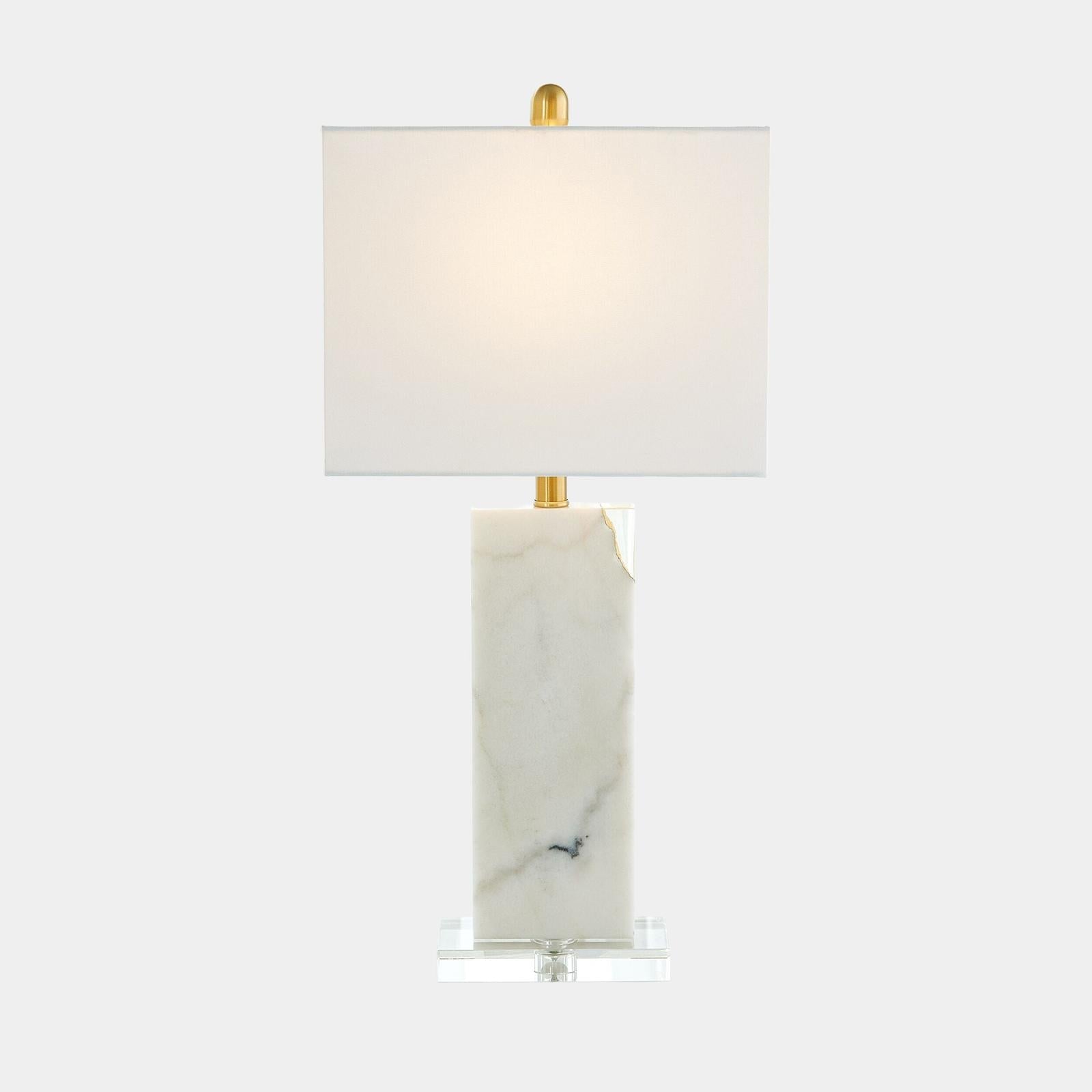 Global Views Stalwart Crystal Table Lamp White