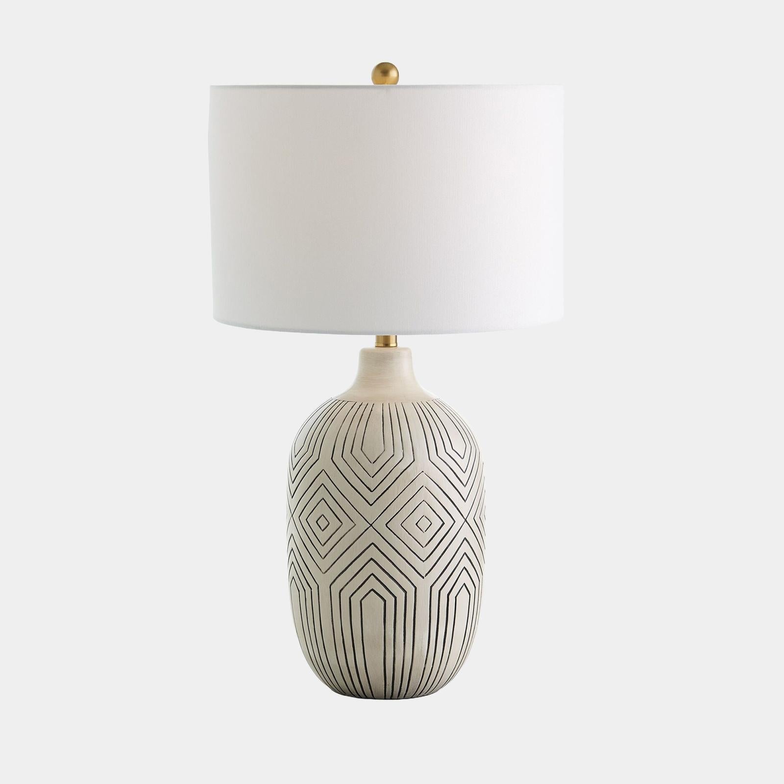Global Views Labyrinth Black Table Lamp