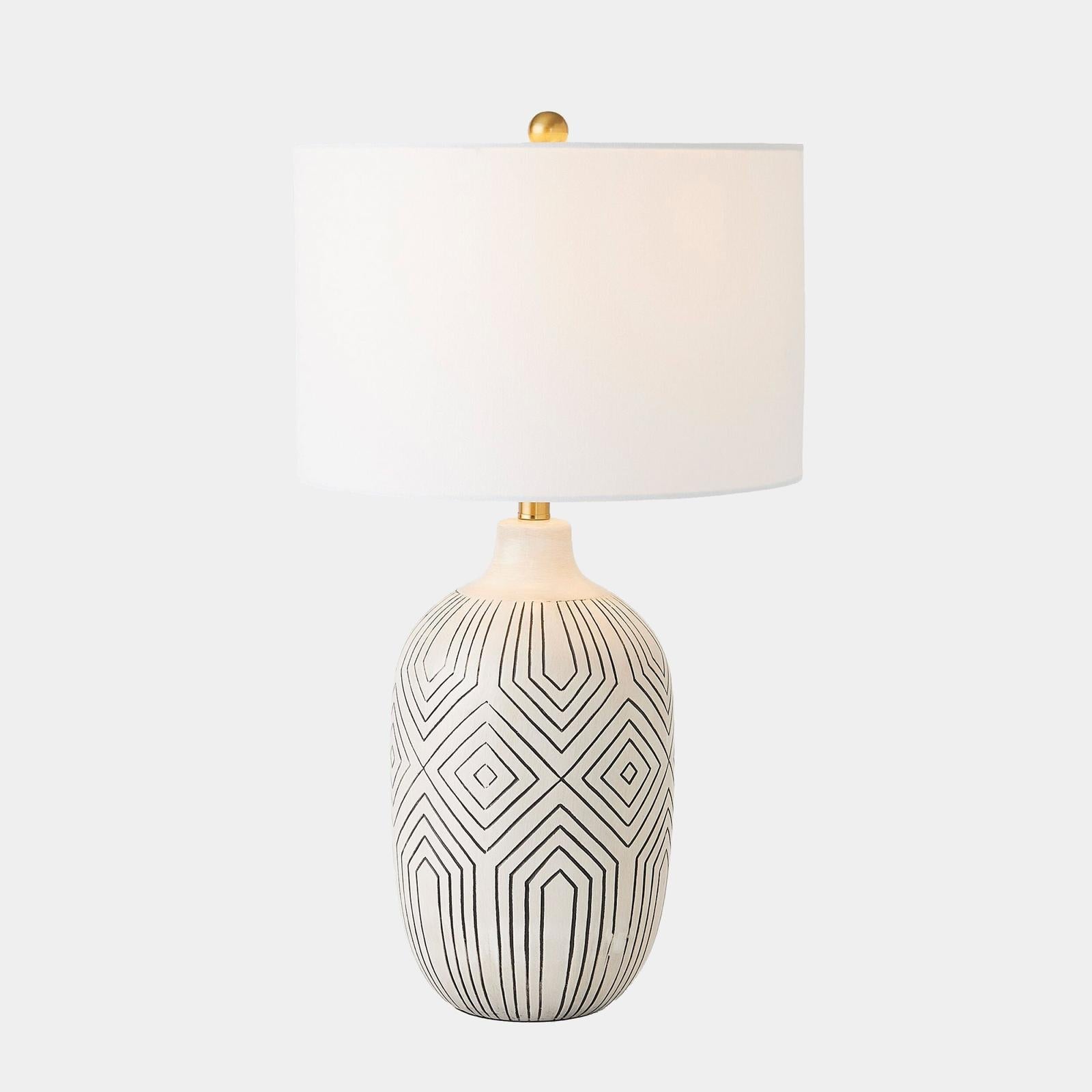 Global Views Labyrinth Black Table Lamp