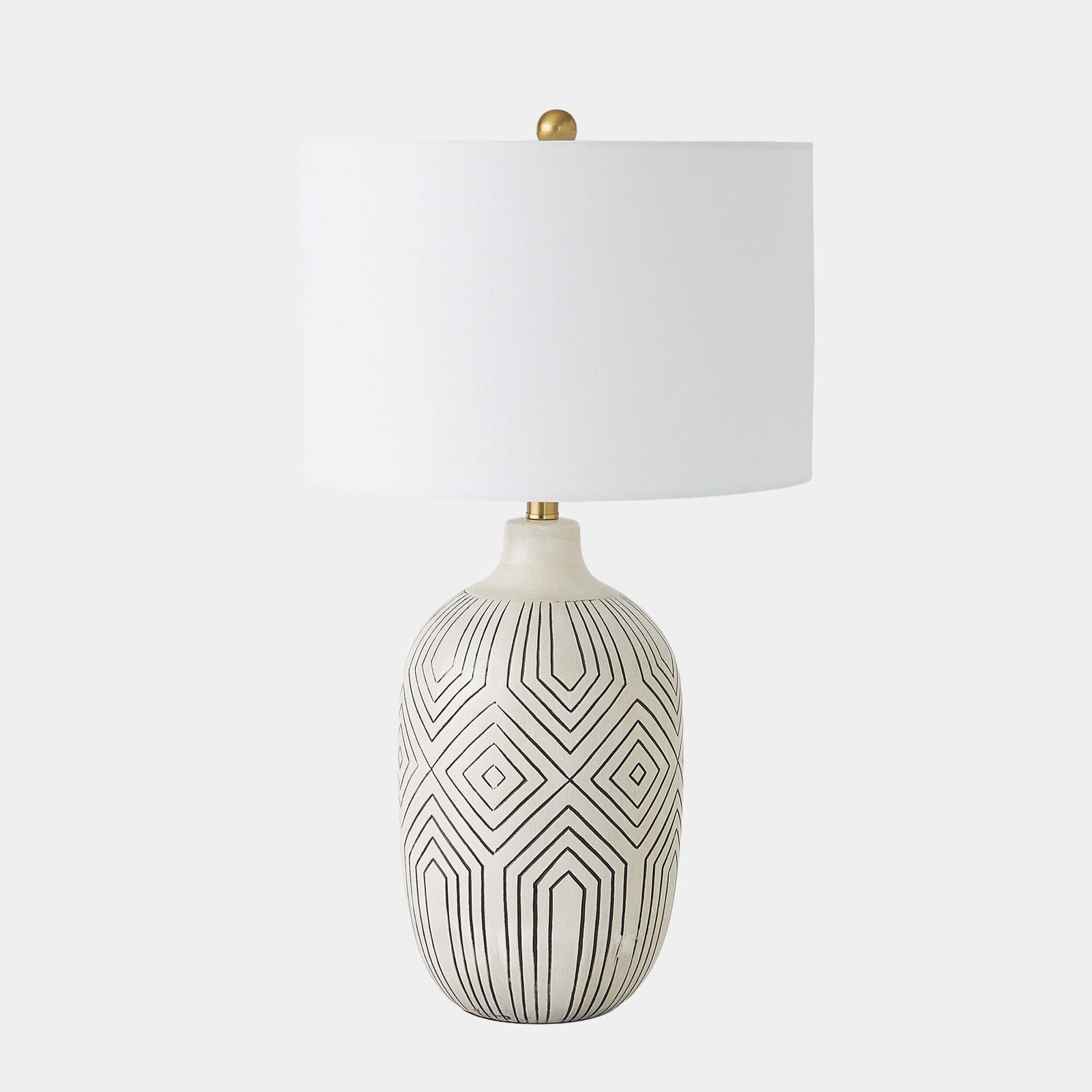 Global Views Labyrinth Black Table Lamp