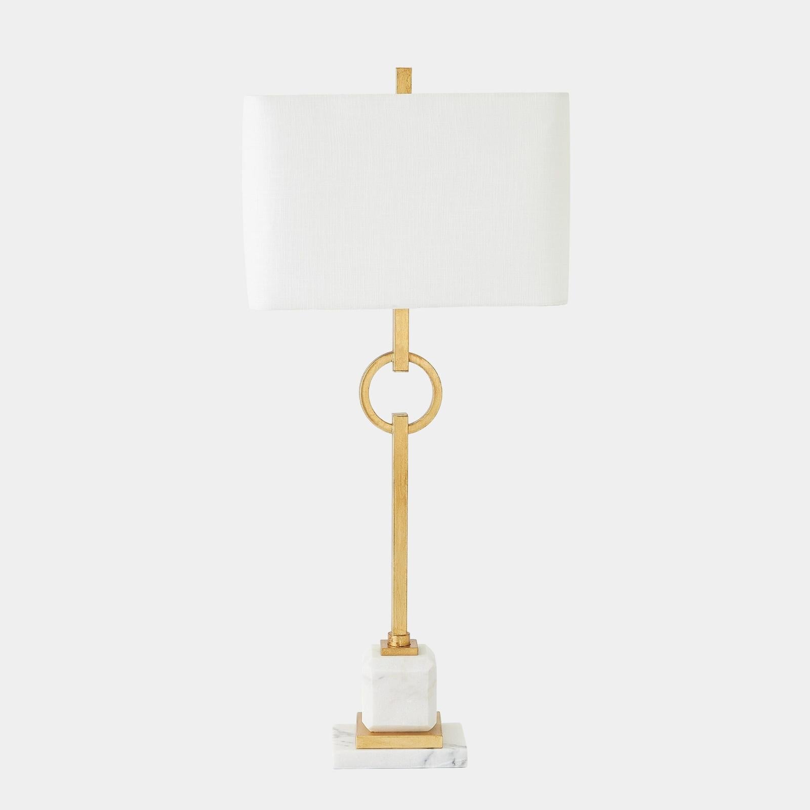 Global Views Top Ring Gold Leaf Table Lamp