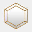 Global Views Sara Gold Leaf Bamboo Hexagon Mirror