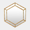 Global Views Sara Gold Leaf Bamboo Hexagon Mirror