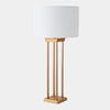 Global Views Four Pillar Satin Brass Table Lamp