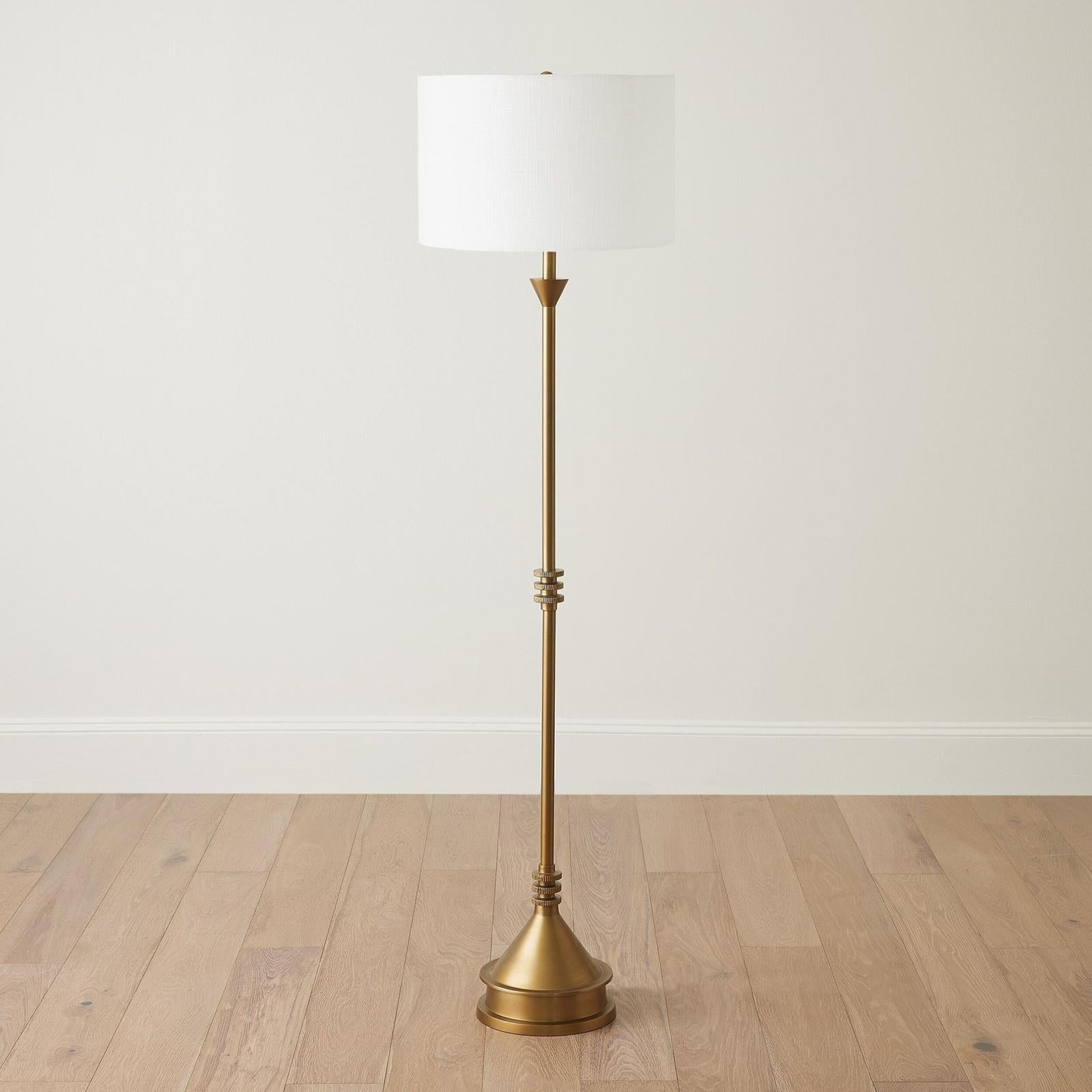 Global Views Gear Antique Brass Floor Lamp