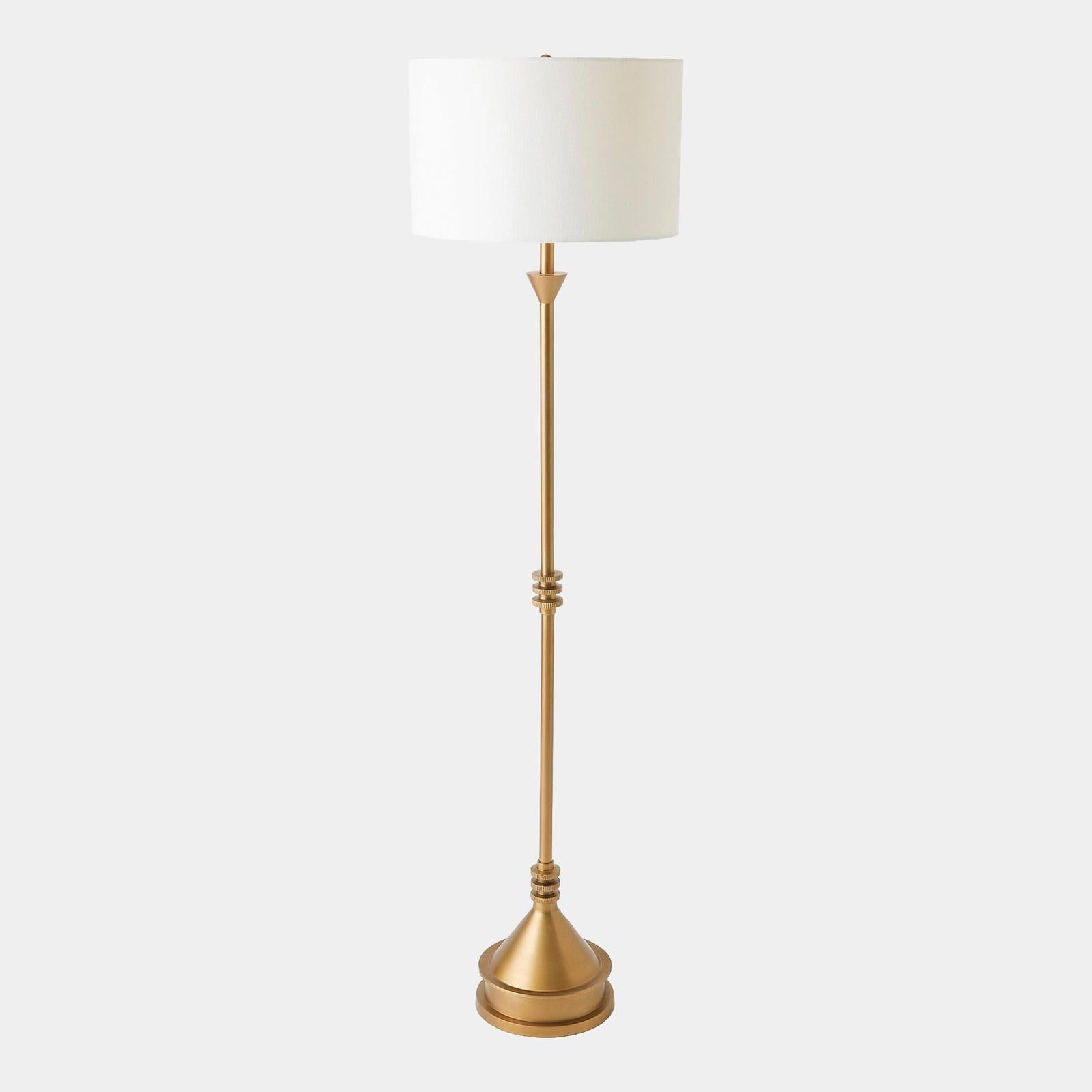 Global Views Gear Antique Brass Floor Lamp