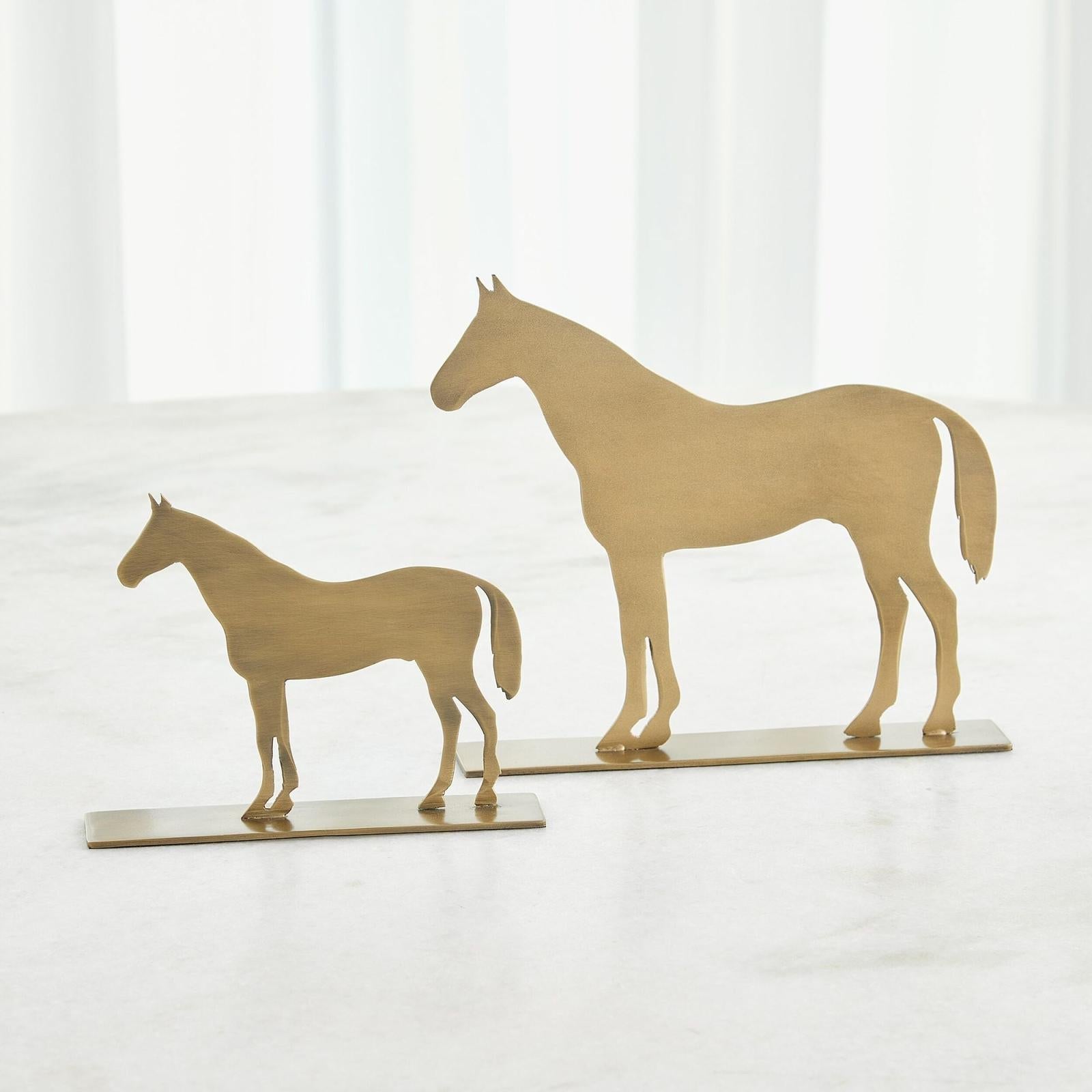 Global Views Antique Brass Horse Sculpture