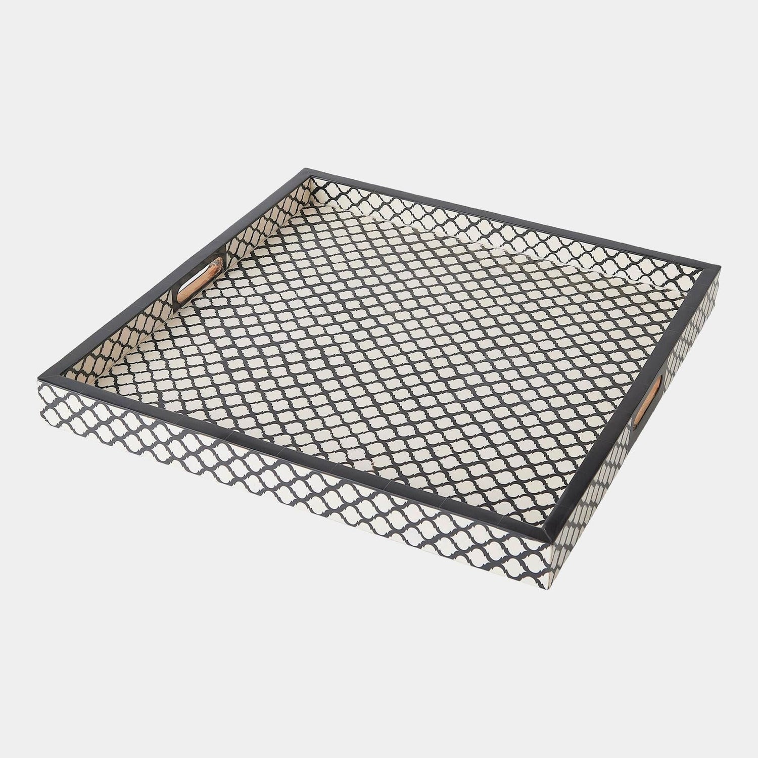 Global Views Moroccan Black Resin Square Tray