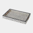 Global Views Moroccan Black Resin Square Tray