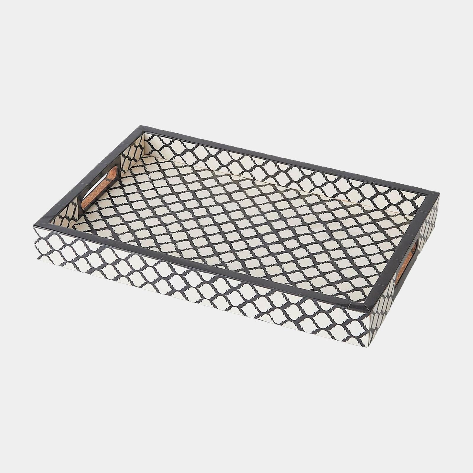 Global Views Moroccan Black Resin Square Tray