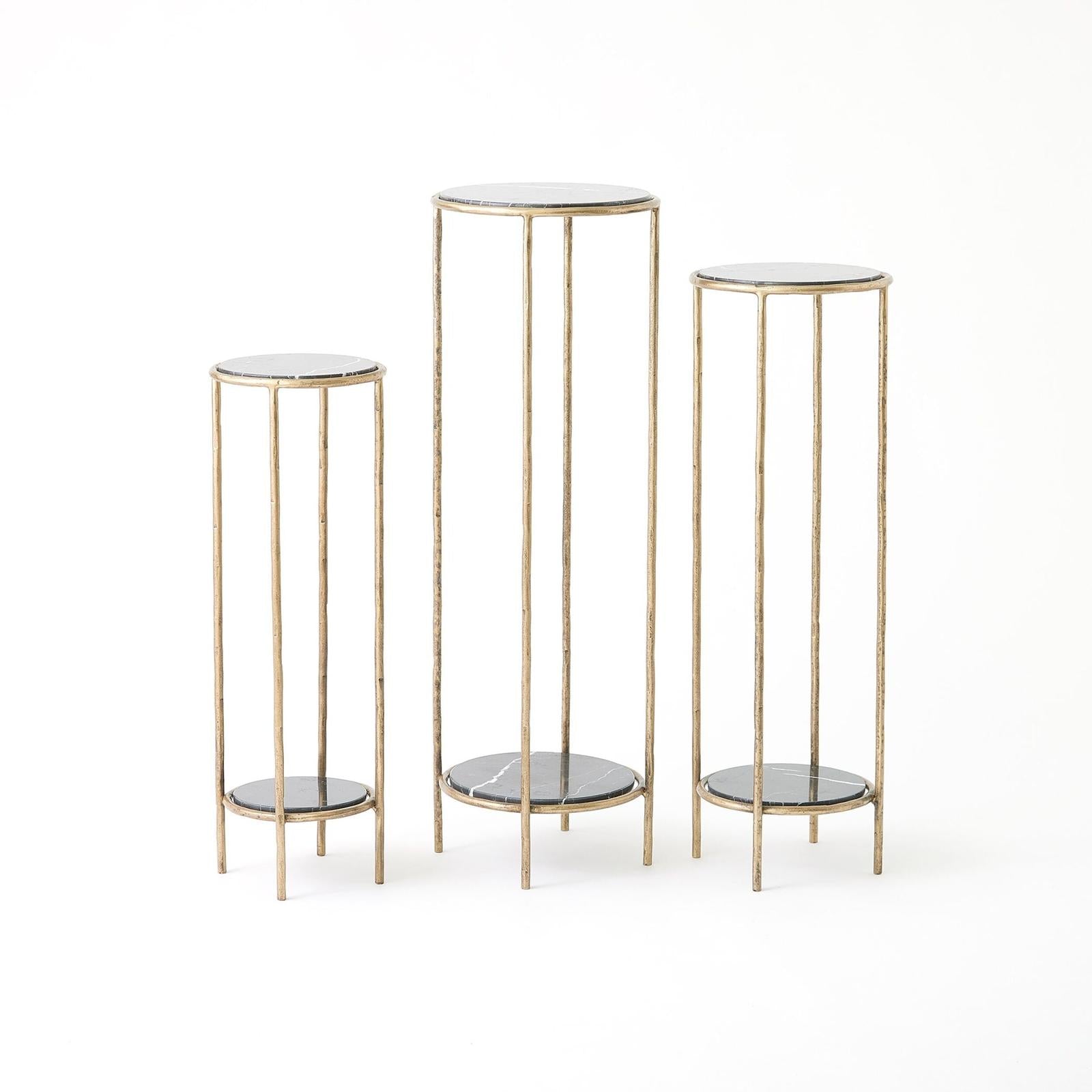 Global Views Nicky Iron Pedestal Table