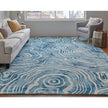 Feizy Lorrain 8920F Modern Abstract Rug in Blue/Ivory