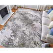 Feizy Waldor 39NDF Modern Abstract in Gray/Silver/Taupe