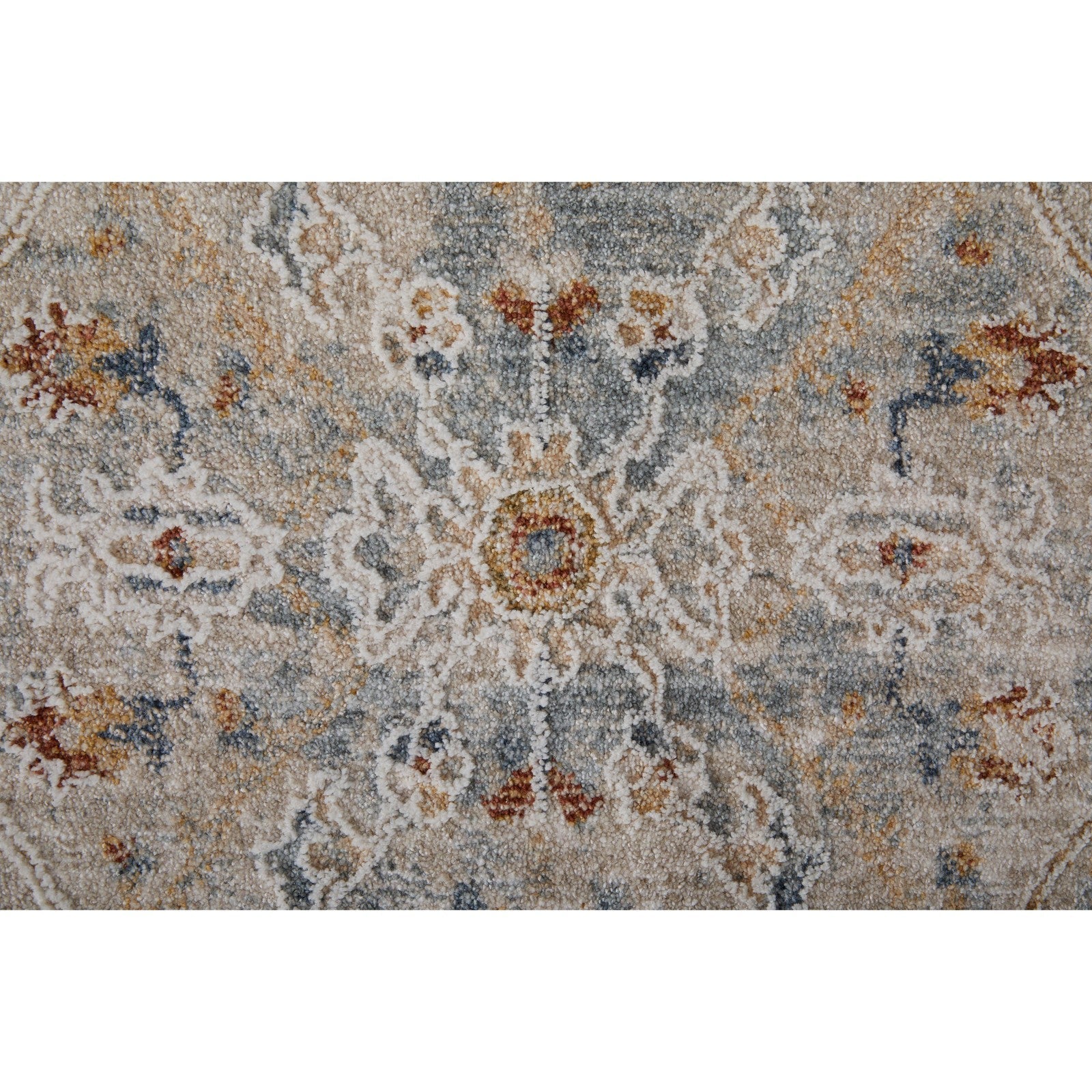 Feizy Pasha 39M6F Transitional Distressed in Ivory/Blue/Tan