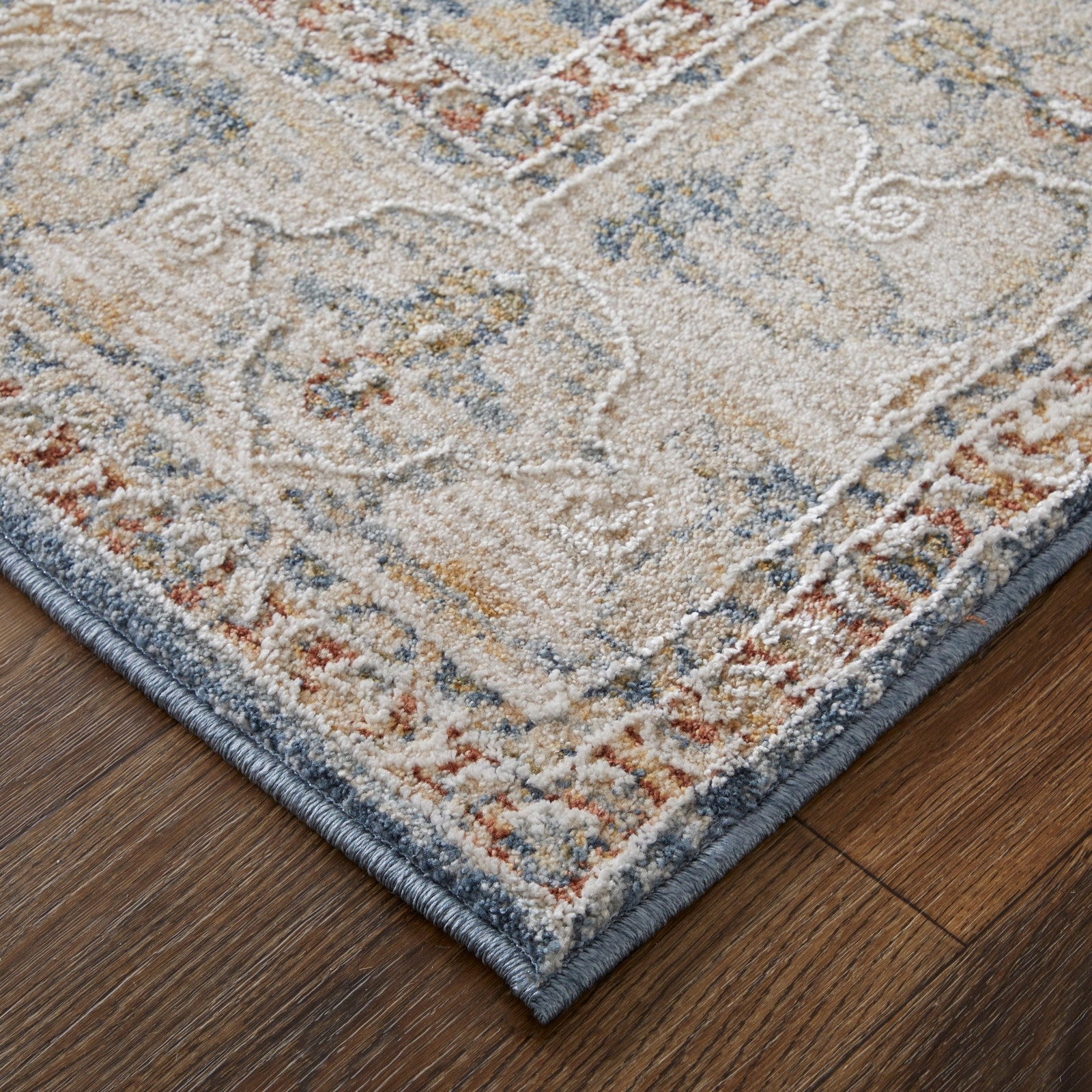 Feizy Pasha 39M4F Transitional Ikat in Blue/Taupe/Ivory