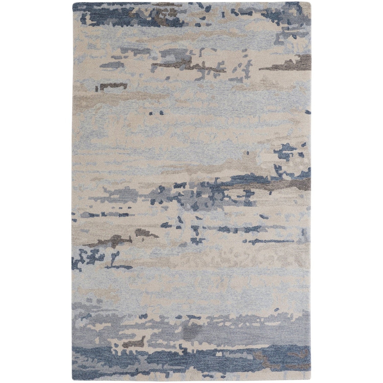 Feizy Everley 8647F Modern Abstract in Blue/Gray/Ivory