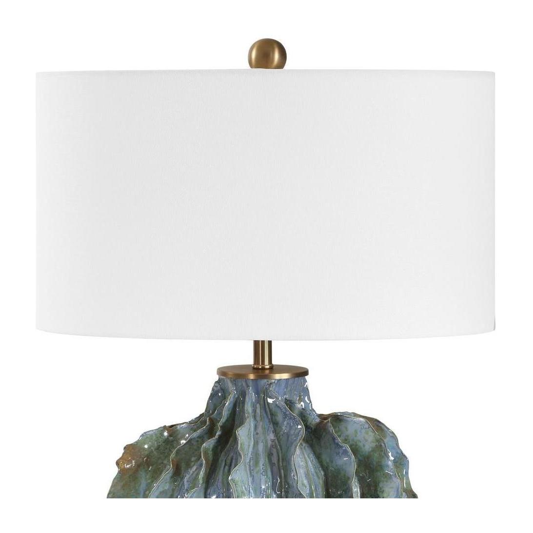 Uttermost Ruffle Up Blue Green Table Lamp