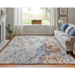 Feizy Gilmore 39MMF Modern Abstract in Ivory/Blue/Orange