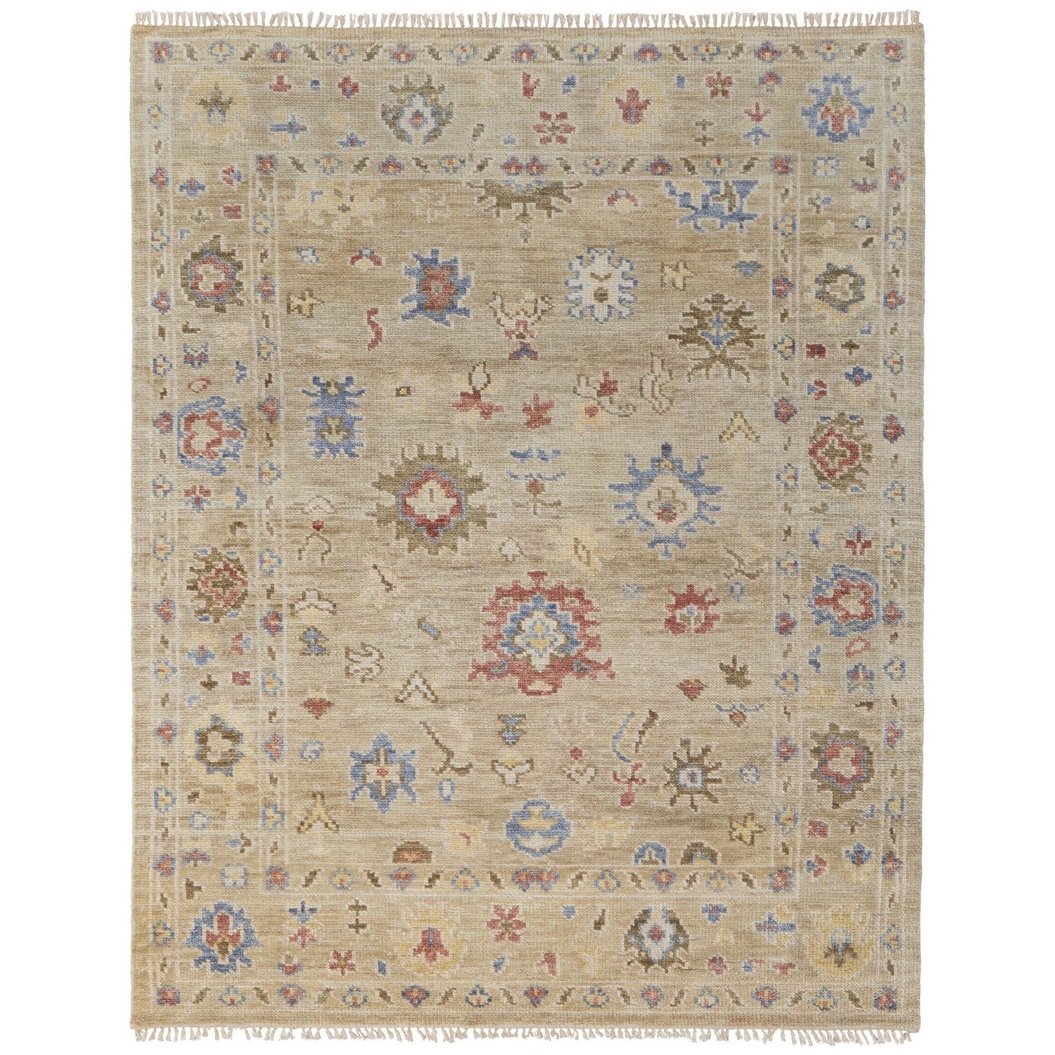 Feizy Fillmore 69CJF Transitional Floral & Botanical in Brown/Tan/Blue