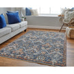 Feizy Kaia 39HRF Transitional Floral & Botanical in Blue/Orange/Ivory