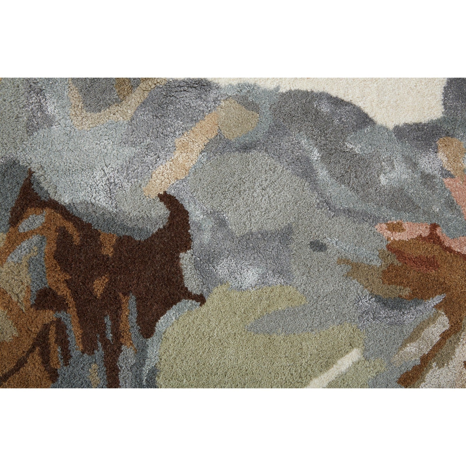 Feizy Dafney 8868F Transitional Floral & Botanical in Tan/Gray/Green