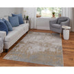 Feizy Aura 39LNF Modern Abstract Rug in Ivory/Brown/Gray