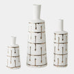 Global Views Labirinto Golden Stripe White Vase