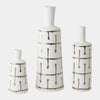 Global Views Labirinto Golden Stripe White Vase