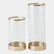 Global Views Banded Antique Brass Hurricane
