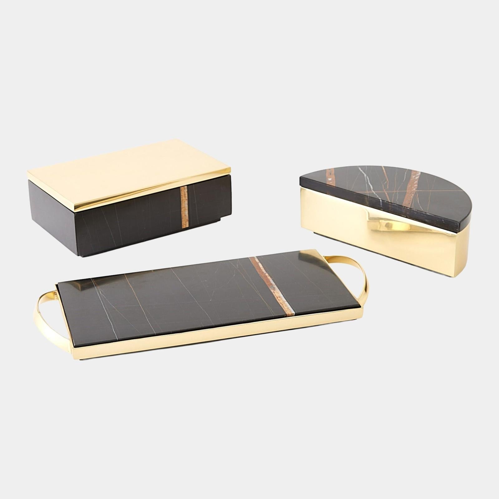 Global Views Cosmopolitan Crescent Box and Tray