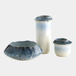 Global Views Aiden Etched Blue Rimed Vase and Planter