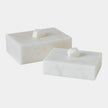 Global Views Isla Facet Knob Alabaster Box