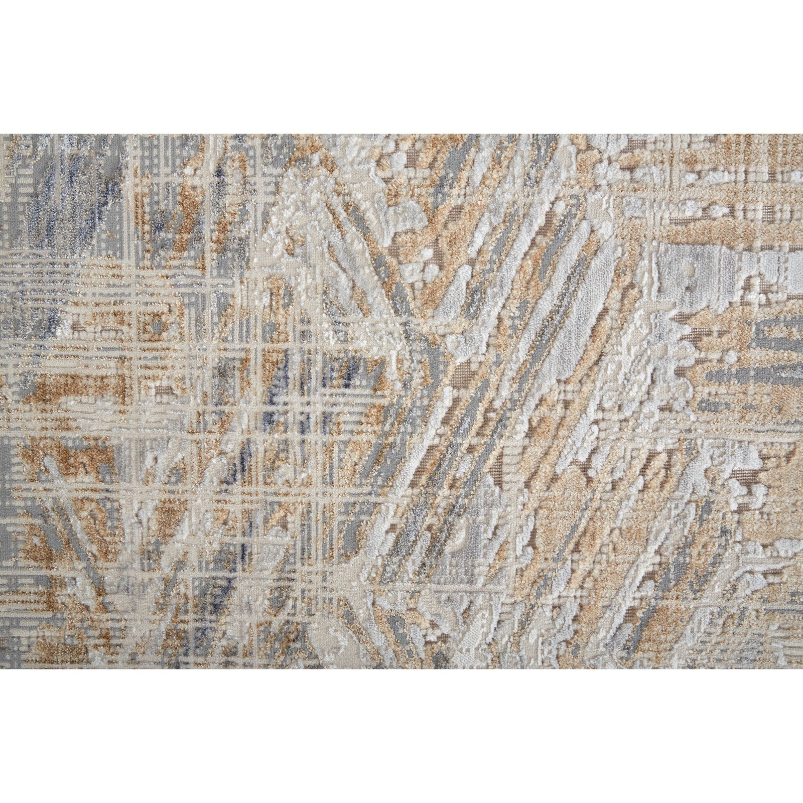 Feizy Laina 39G6F Transitional Abstract in Tan/Ivory/Gray