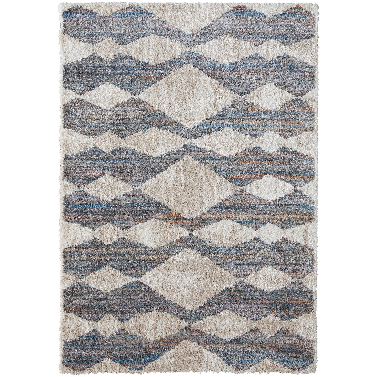 Feizy Mynka 39IFF Transitional Diamond in Tan/Ivory/Blue