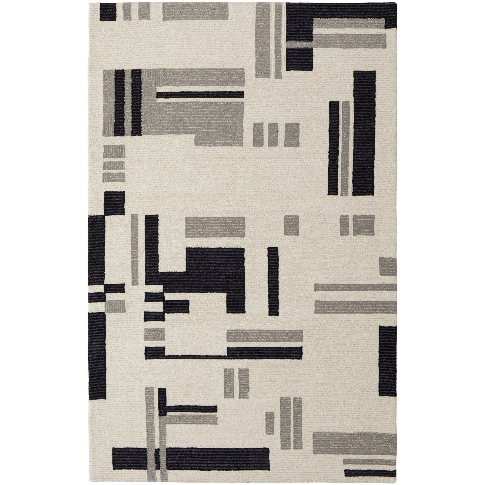 Feizy Maguire 8903F Transitional Abstract Rug in Ivory/Taupe