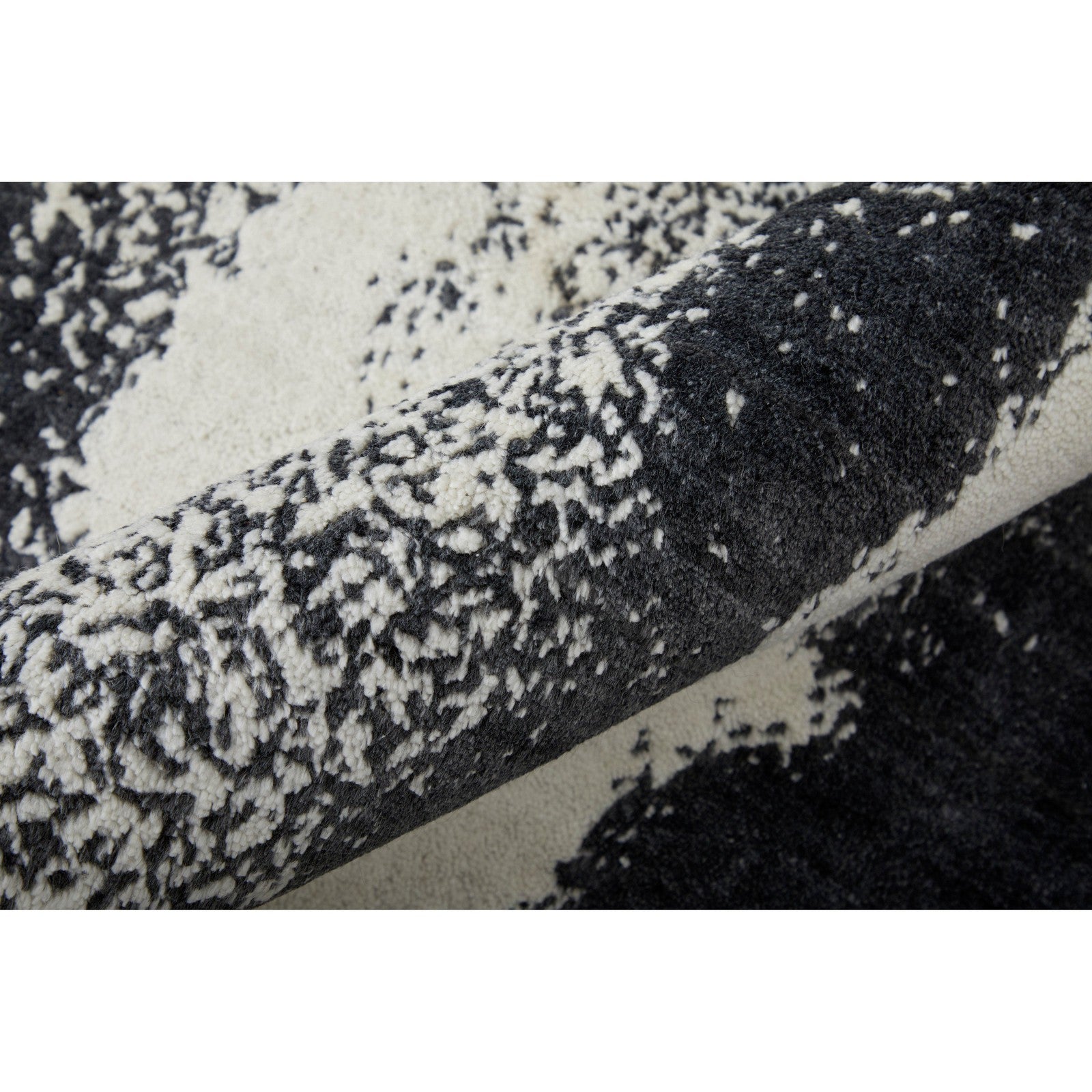 Feizy Coda 8930F Modern Abstract Rug in Black/White