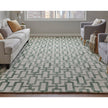 Feizy Lorrain 8919F Modern Geometric Rug in Ivory/Green