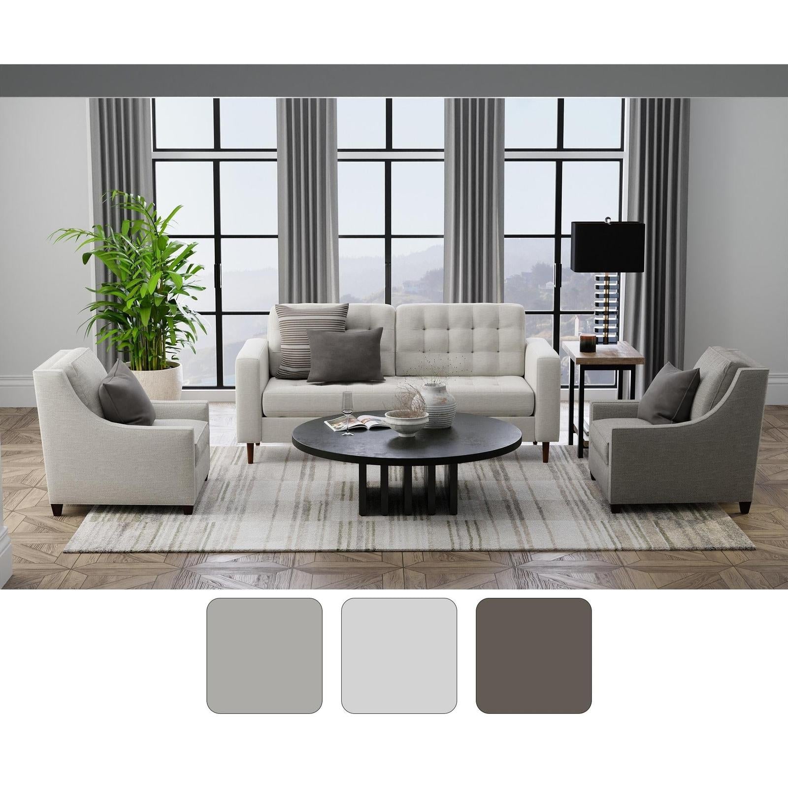 Feizy Richmond 39R3F Modern Geometric Rug in Ivory/Gray/Tan