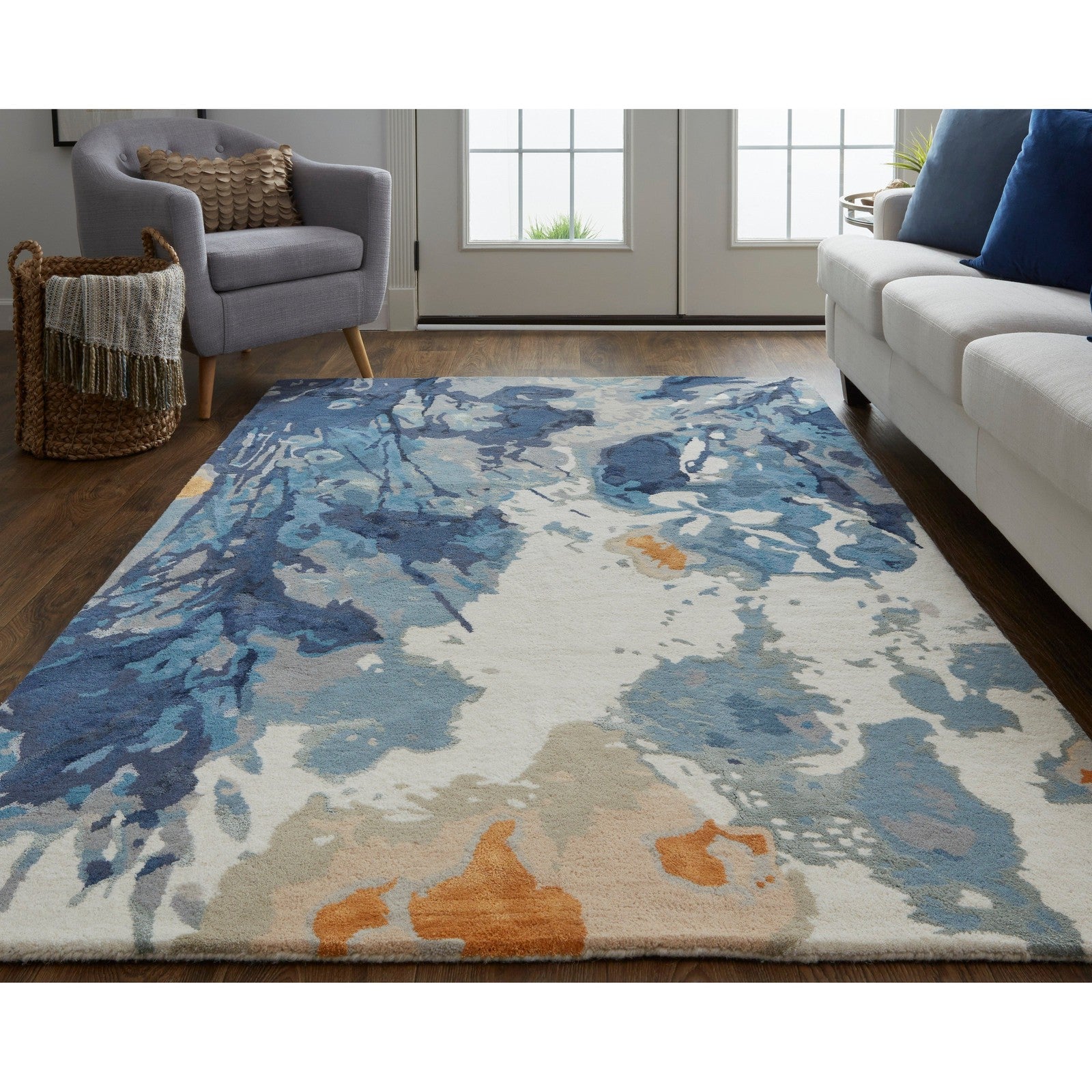 Feizy Dafney 8871F Transitional Floral & Botanical in Blue