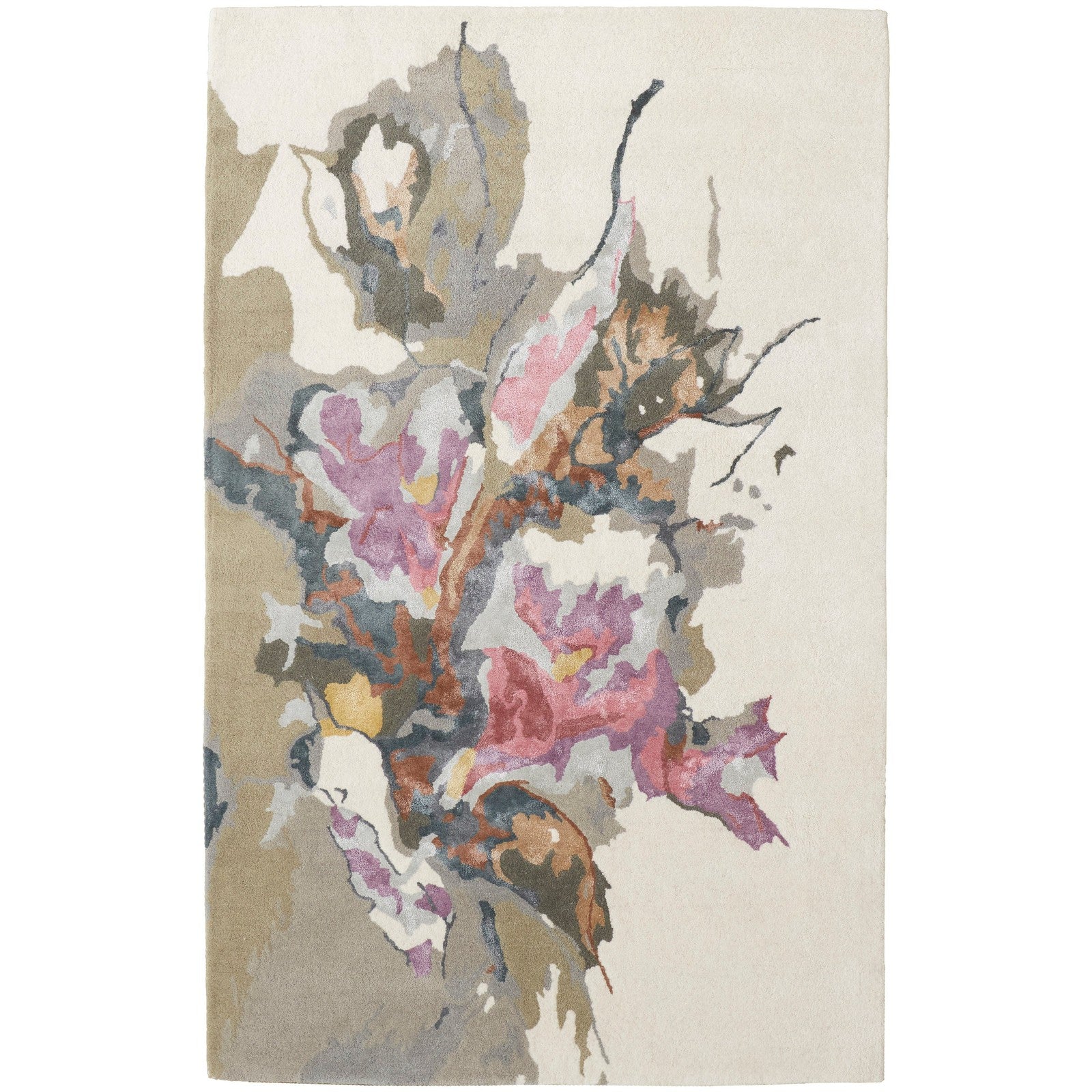Feizy Dafney 8864F Transitional Floral & Botanical in Purple/Pink/Green
