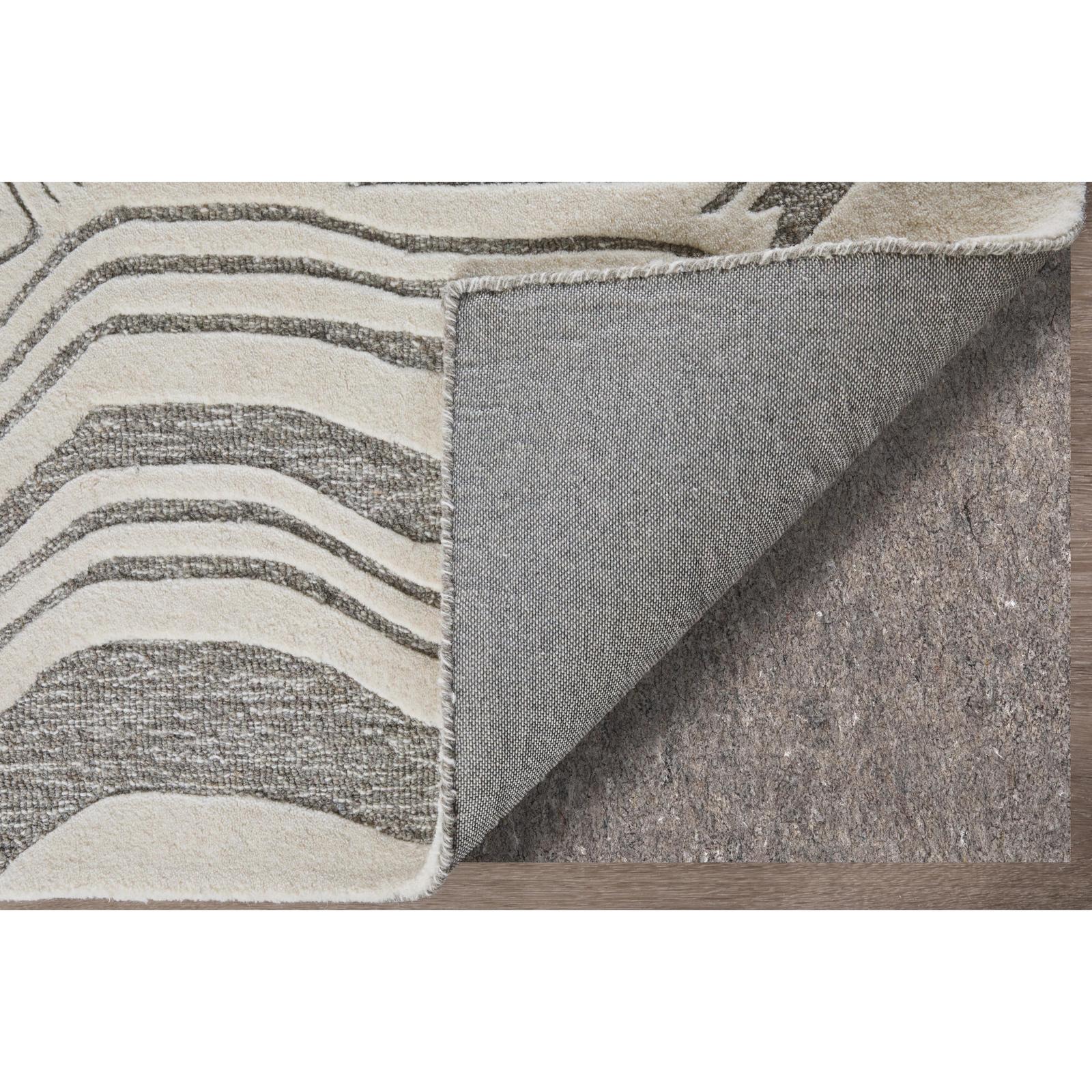 Feizy Kimball 8A34F Transitional Abstract Rug in Ivory/Gray