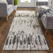 Feizy Vancouver 39FIF Modern Abstract in Ivory/Brown/Gray