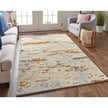 Feizy Everley 8644F Modern Abstract in Ivory/Blue/Brown