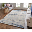 Feizy Everley 8647F Modern Abstract in Blue/Gray/Ivory